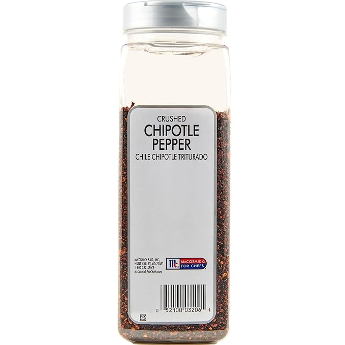 McCormick Culinary Crushed Chipotle Pepper, 16 oz - One 16 Ounce Container of Dried Chipotle Pepper Seasoning for a Smoky Sweet Flavor, Perfect for Meats, Sauces, Marinades, Soups and More