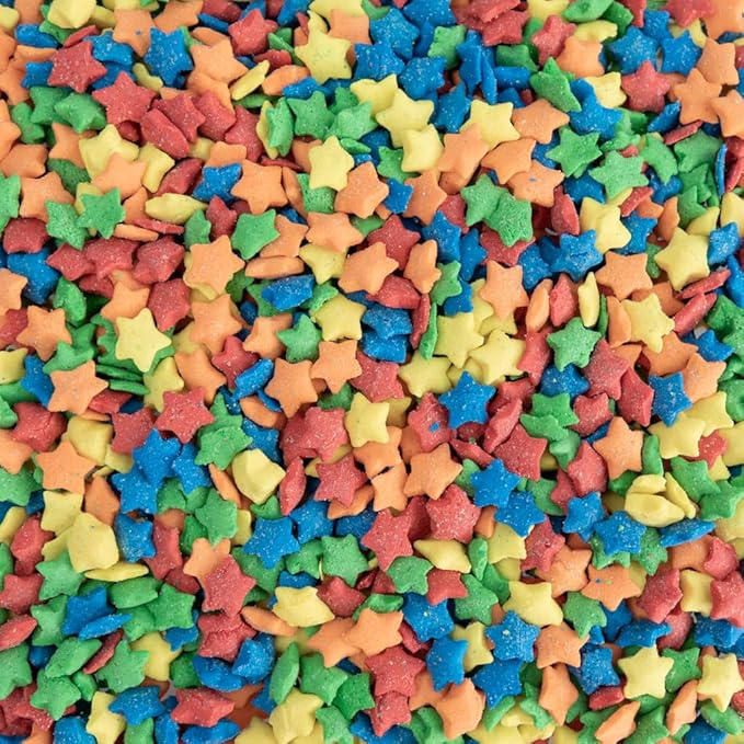 Cake Mate Bright Stars Confetti Sprinkles ??Colorful Red, Yellow, Green & Blue Star Sprinkles for Cakes, Cupcakes, Cookies, and More ??Easy Pour Lid, 26oz