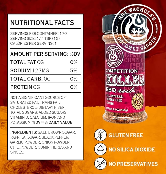 Hot Wachula?™s Killer Rub | Ultimate BBQ Rub Seasoning for Smokers and Pitmasters | World Champion Barbecue Seasoning for Smoking & Grilling | Great for for All Meats and Seafood | All Natural | No Added Fillers | No Silica Dioxide | No MSG | Gluten Free