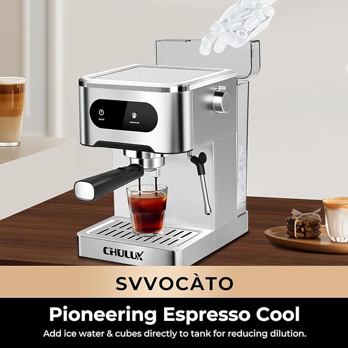 CHULUX Svvoc?ªto Hot & Cool Espresso Machine, 20 Bar Italian Pump, Professional Coffee Machine for Home Latte Cappuccino Espresso Maker, Full Color Touch Panel