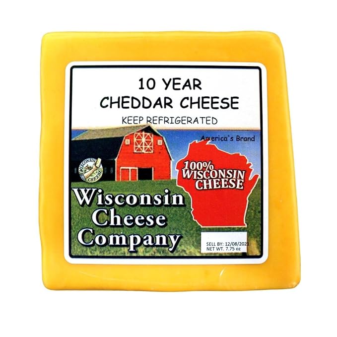 Wisconsin Cheese Company - 100% Wisconsin Aged Cheddar Cheese & Cracker Gift Box - Aged Cheddar (3 Year, 5 Year, 8 Year & 10 Year) | Premium Wisconsin Cheese | Large Gift Box | Perfect for Parties, Charcuterie Boards and Birthday Gifts