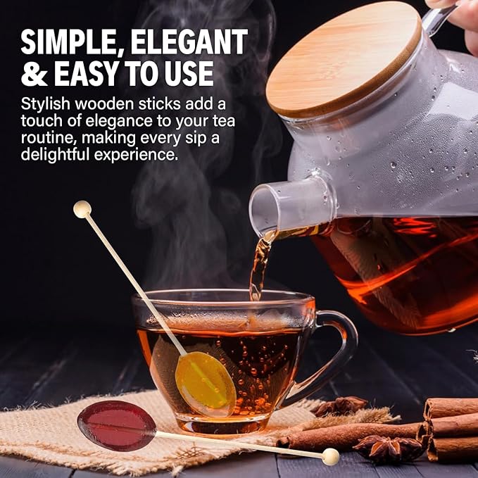 Melville Candy All Natural Honey Spoon Gift Set – Spoons & Lollipops on Wooden Ball Sticks – Gluten-Free, Made in USA Stirrers for Tea, Coffee, & Hot Beverages - Individually Wrapped (6-count, Lavender)