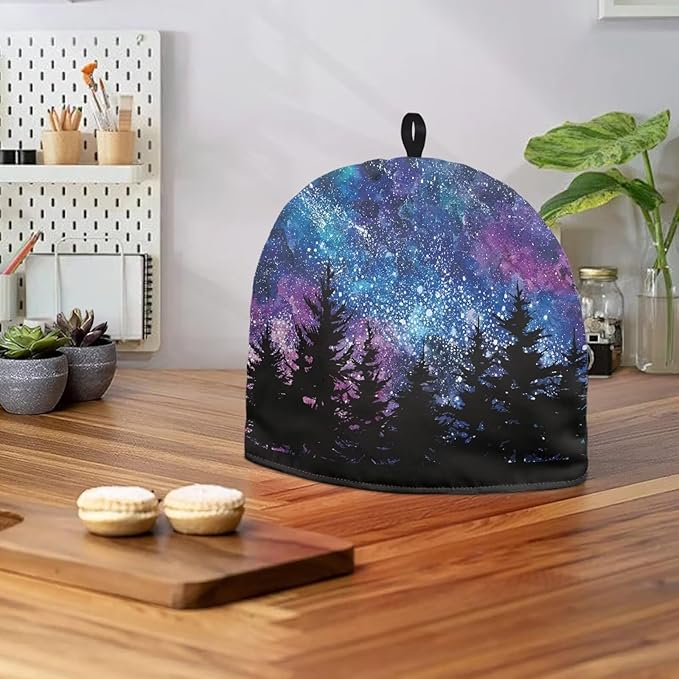 Hudotybom Galaxy Tea Cozy for Teapot Insulated Large Teapot Cover to Keep Warm Tea Kettle Cover Machine Washable Coffee Pot Cloth Covers Kitchen Home Decorations