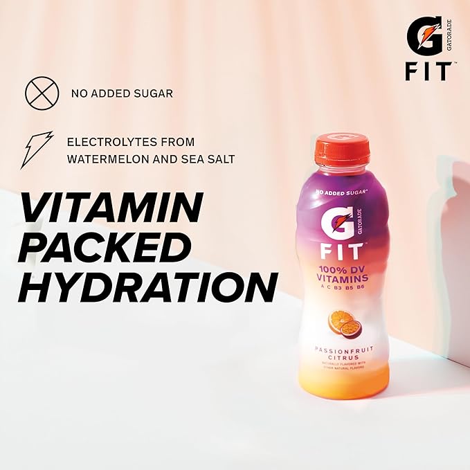 Gatorade Fit Electrolyte Beverage, Healthy Real Hydration, Tropical Mango, 16.9.oz Bottles (12 Pack)
