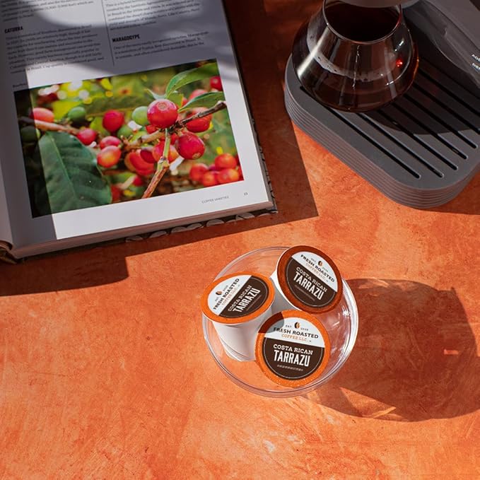 Fresh Roasted Coffee, Costa Rica Tarrazu, Medium Roast, 24 Pods for K Cup Brewers