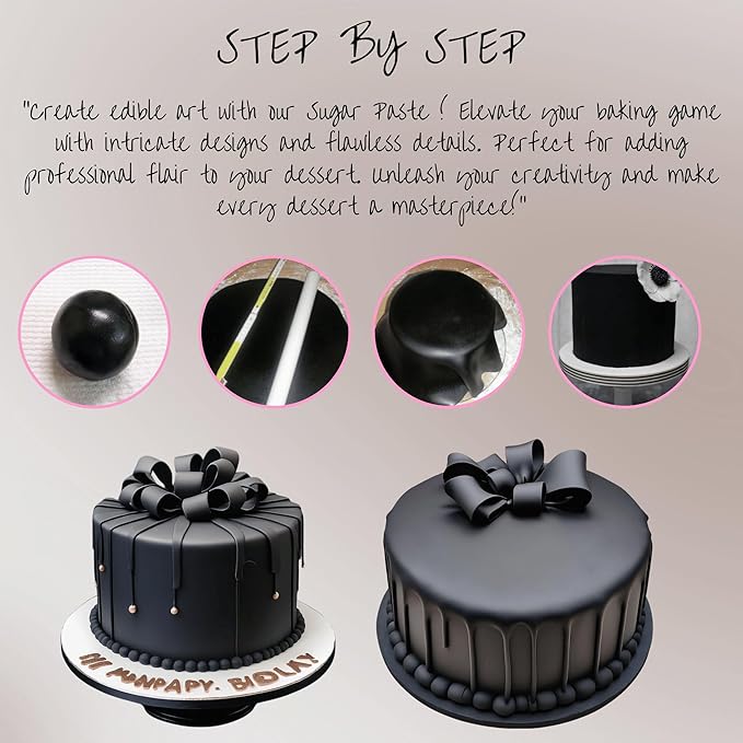 Confect Black Fondant for Cake Decorating ??Premium Confect Fondant for Cakes, Cupcakes & Cookies | Vegan, Gluten-Free, Nut-Free, Palm Oil-Free ??8.8 Oz