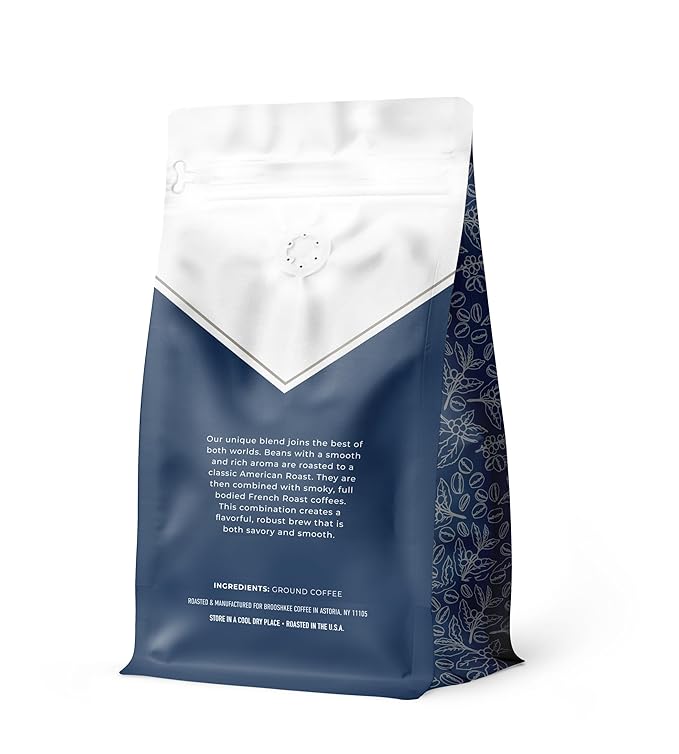 Brooshkee Specialty Coffee - Medium Roast Ground Coffee, Central & South American Blend, Smoky & Savory, 12 oz. Upscale quality without the upscale price