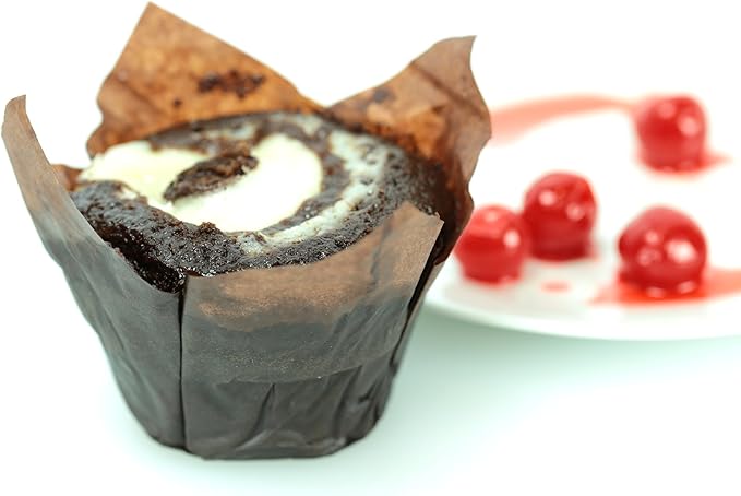 Brown Tulip Baking Cups, Medium Size, for Muffins, Cupcakes, Eco Friendly, Disposable, Non-Stick, Pack of 50 - by Ecobake