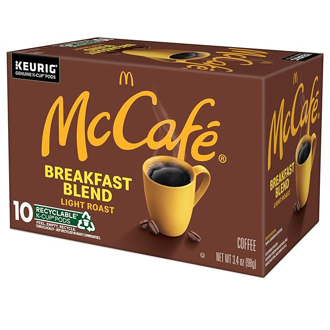 McCafe Breakfast Blend, Single Serve Coffee Keurig K-Cup Pods, Light Roast, 60 Count (6 Packs of 10)