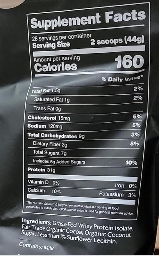 ProMix Nutrition Whey Protein Isolate Powder, Chocolate - Grass-Fed - 짯Post Workout Fitness & Nutrition Shakes, Smoothies, Baking & Cooking Recipes - Gluten-Free & Keto-Friendly - 5lb