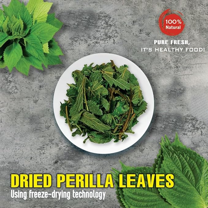 DRIED PERILLA LEAVES 1.76 Oz (50g) VIETFARMFOOD: Pure, natural freeze-dried spice made from real vegetables and fruits - perfect for enhancing every meal, from cooking, baking, salads, soups, sauces