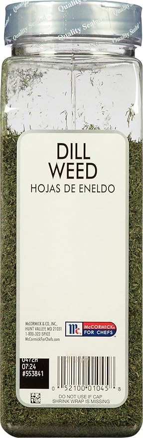 McCormick Culinary Dill Weed, 5 oz (Pack of 6) - Six 5 Ounce Containers of Dried Dill Weed Seasoning For Back of House Use, Best in Stuffings, Dips, Soups, Seafood and More