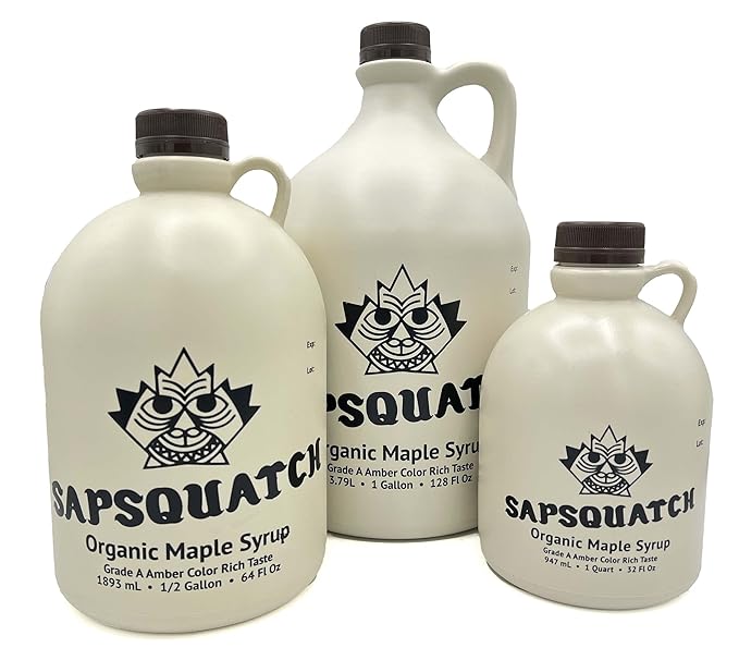 Sapsquatch Organic Maple Syrup - Half Gallon - Grade-A Amber Rich