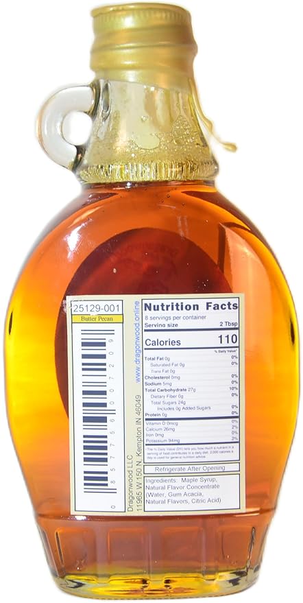 Butter Pecan Maple Syrup - For Pancakes and Waffles ??Made With Pure Maple Syrup And Natural Flavor - By Dragonwood (8 fl oz)
