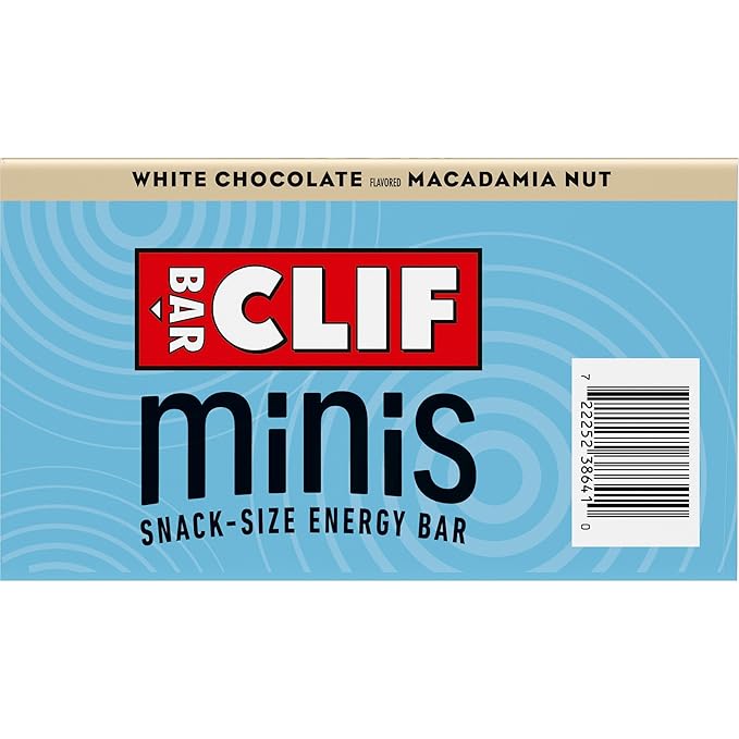 CLIF BAR Minis - White Chocolate Macadamia Nut Flavor - Made with Organic Oats - 4g Protein - Non-GMO - Plant Based - Snack-Size Energy Bars - 0.99 oz. (20 Pack)
