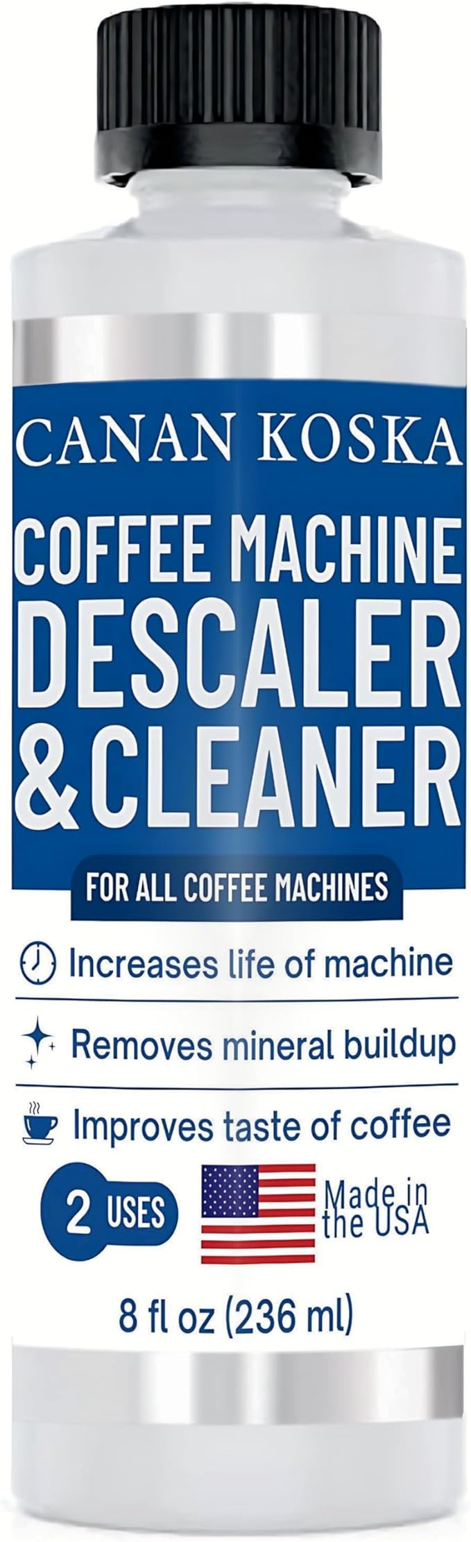 Coffee Machine Descaler 8 oz ??Universal Descaling Solution for All Coffee Makers Drip Machines ??Removes Limescale Calcium Buildup ??2 Uses