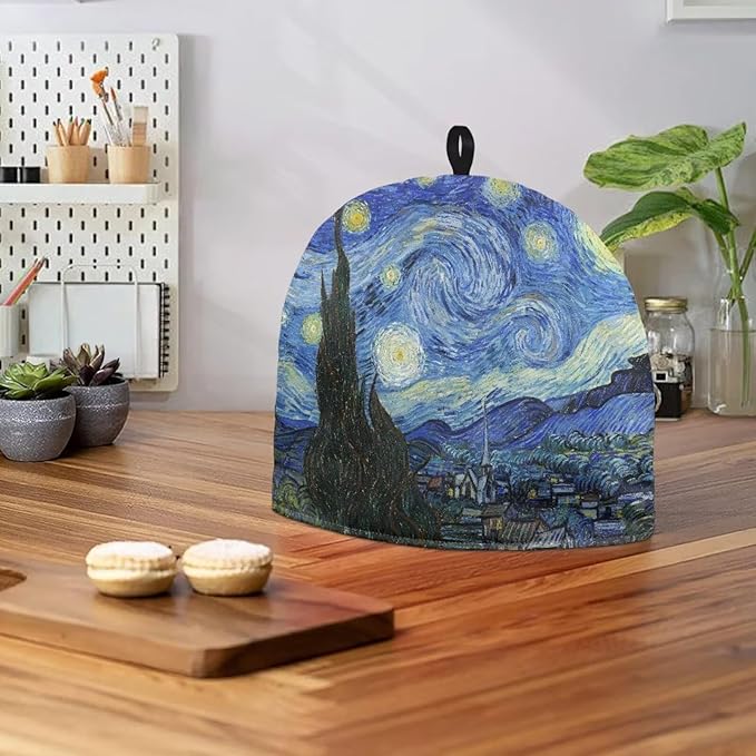 Starry Night Print Tea Pot Cover Teapots Cosy Insulated Tea Cozies Home Kitchen Decoration Teapot Dust Cover Warming Tea Kettle Quilt Creative Gifts for Party