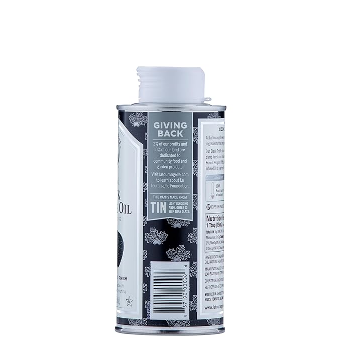 La Tourangelle, Black Truffle Oil, Complex Gourmet Earthy Flavor for Drizzling over Pasta, Popcorn, Vegetables, Potatoes, Soup and More, 8.45 Fl Oz