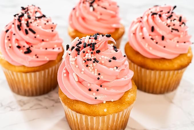 Bakerpan White-Black Nonpareils Sprinkles - 7 Ounces White & Black Sprinkles for Cake Decorating - Edible Nonpareils for Cupcakes, Ice Cream, Cake Decorations (Made in USA)