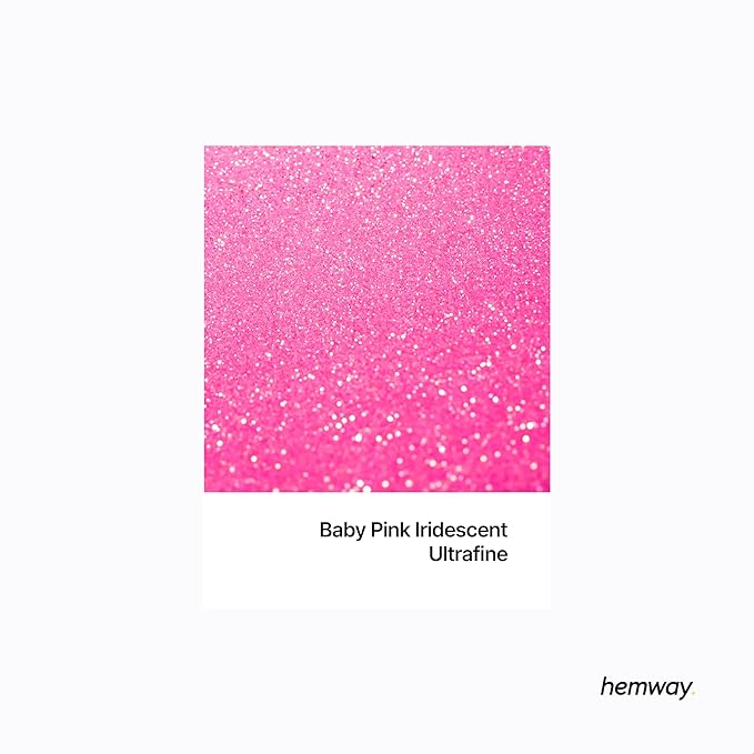 Hemway Premium Glitter Shaker - Baby Pink Iridescent | 130g Ultrafine Metallic Flake Sequins for Resin & Epoxy Crafts | Craft Supplies for Tumblers, Festival, Art