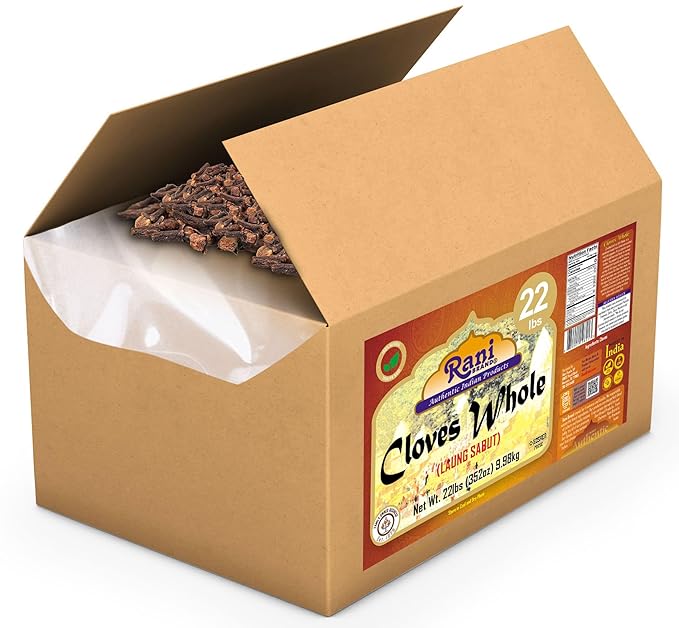 Rani Cloves Whole (Laung) 352oz (22lbs) 9.98kg, Bulk Box, Great for Food, Tea, Pomander Balls and Potpourri, Hand Selected, Spice ~ All Natural | NON-GMO | Kosher | Vegan | Gluten Friendly