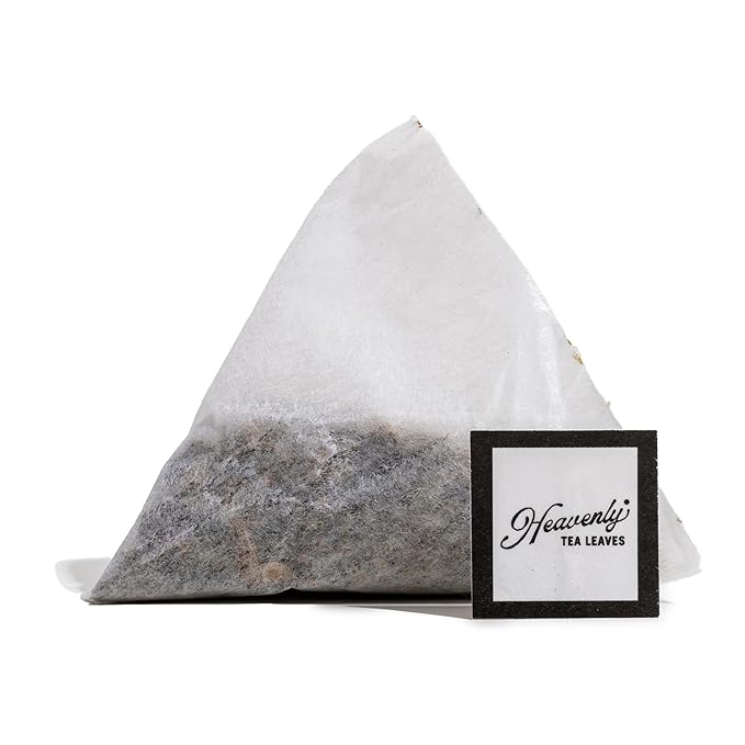 Heavenly Tea Leaves Organic Peppermint (50 Pyramid Tea Bags), Bulk Compostable Herbal Tea Sachets - 100% Plastic Free, Premium Quality, Whole Tea Leaves in a Convenient Tea Bag