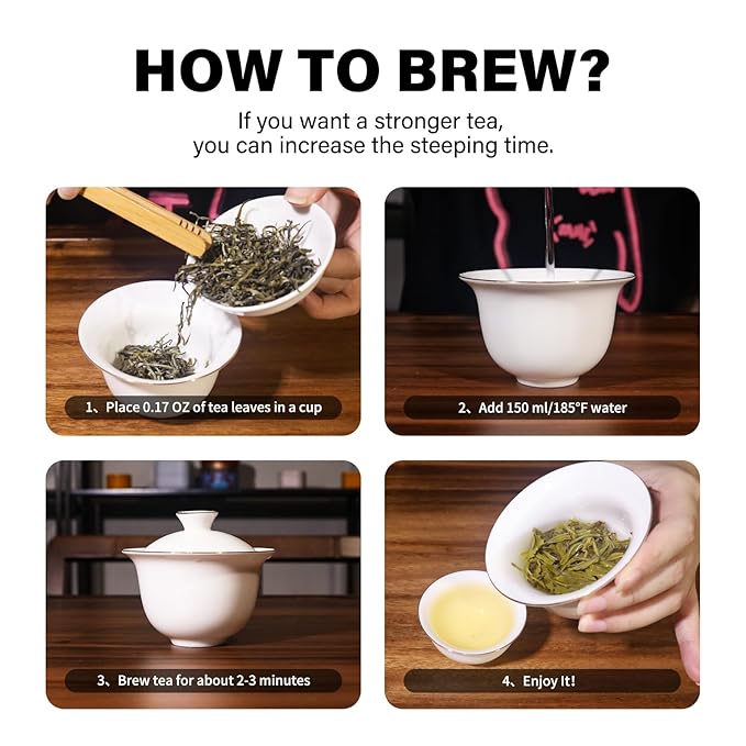 YUANSHENG China Premium Green Tea, Pure Green Tea Leaves, 100% Natural Organic Green Leaf Loose With Clean Aroma, Non-GMO, Gluten Free, Suitable for Tea Gifts, 2.1 Oz