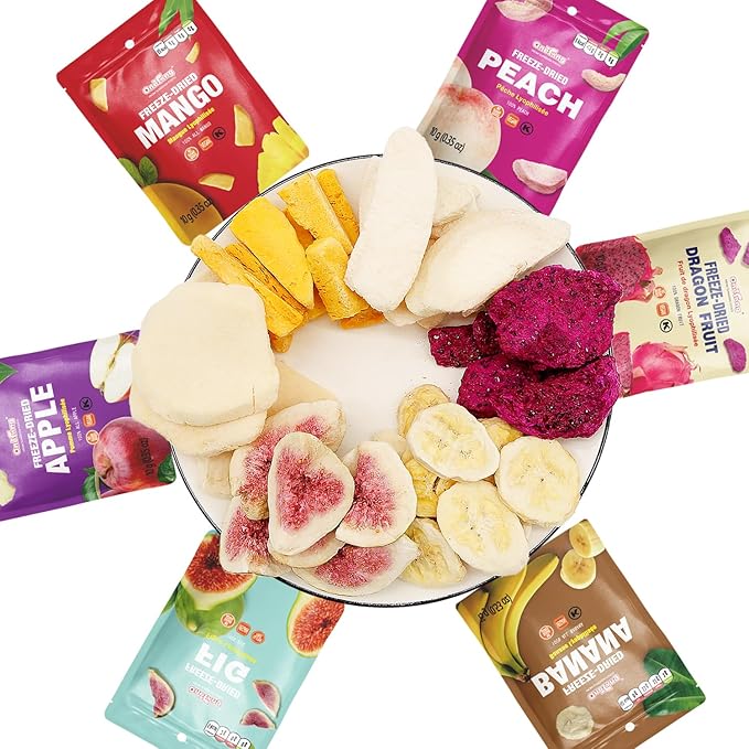 ONETANG Freeze-Dried Mixed Fruit, 12 Pack Single-Serve Pack, Non GMO, Kosher, No Add Sugar, Gluten free, Vegan, Holiday Gifts, Healthy Snack 0.35 Ounce