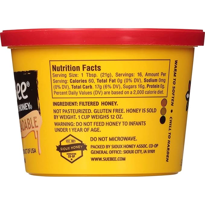 Sue Bee Spun Honey From USA Beekeepers, 12 oz, Pack of 6