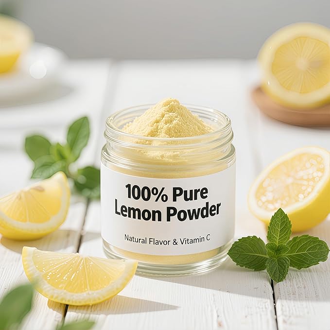Pure Freeze-Dried Lemon Powder 3.5oz (100g) – 100% No Sugar, | Tart & Zesty for Drinks, Smoothies, Baking & Cooking, Filler-Free Citrus Powder