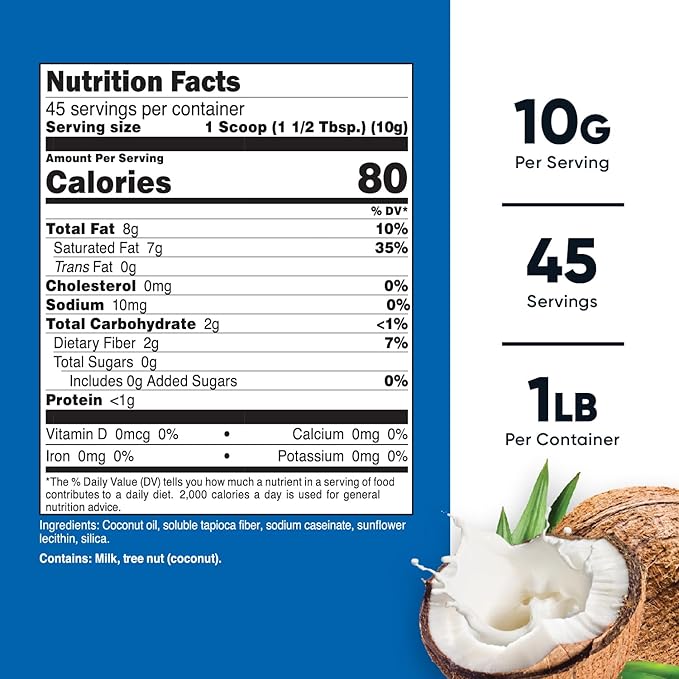 Nutricost Coconut Oil Powder 1 LB (45 Servings) - Non-GMO And Gluten-Free - Premium Quality