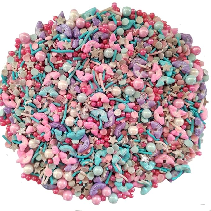 Rainbow Cloud Sprinkles - Cake Sprinkles - Edible Sprinkles for Baking - Cupcake and Cake Topper - Sprinkle Mix - Cake Decorations - 3.18 Ounces (Rainbow)