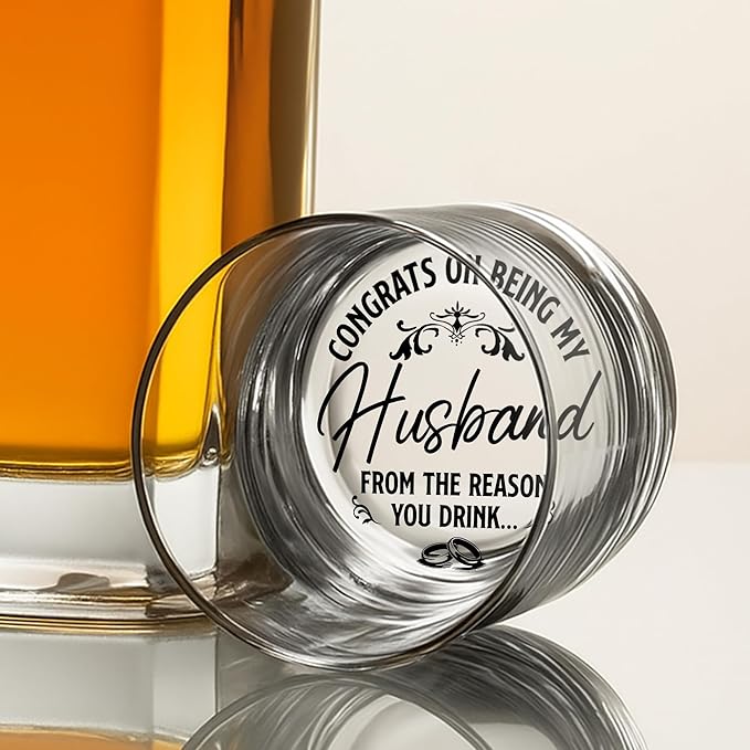 NewEleven Husband Birthday Gift - Meaningful Gift, Funny Keepsake For Husband, Him - Funny Gifts, Whiskey Present For Husbands From Wife, Her - Whiskey Glass