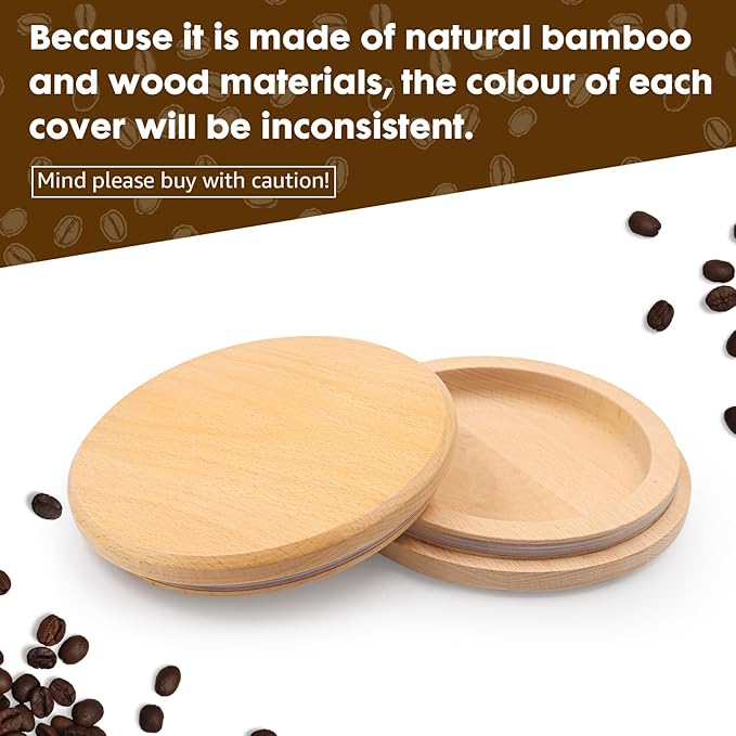 for Breville Barista Express Espresso Machine, Coffee Bean Replacement Lid on Coffee Maker Top Wooden Hopper Lid with Sealing Ring, Espresso Machine Accessories Bean Cover, Beech Wood