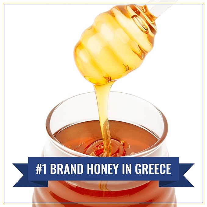 Attiki Pure Greek Honey with Thyme, Wild Flowers and Herbs, Perfect for Baking, Cooking, Lemonade and Tea, 2.2lb (1000g) CAN
