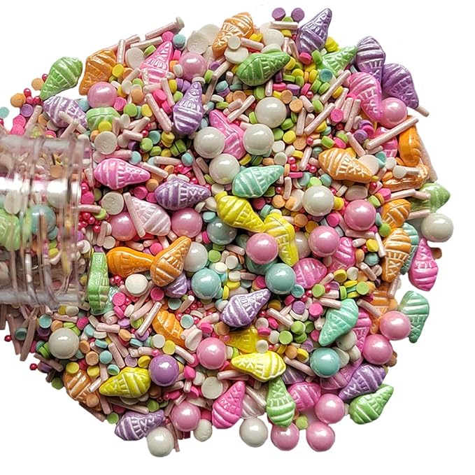 Eastron Edible Summer Sprinkles Ice Cream Sprinkles Candy Baking Cake Cupcake Toppers Cookie Dessert Decorations for Halloween Christmas Birthday Party Supplies 3.35 Ounce