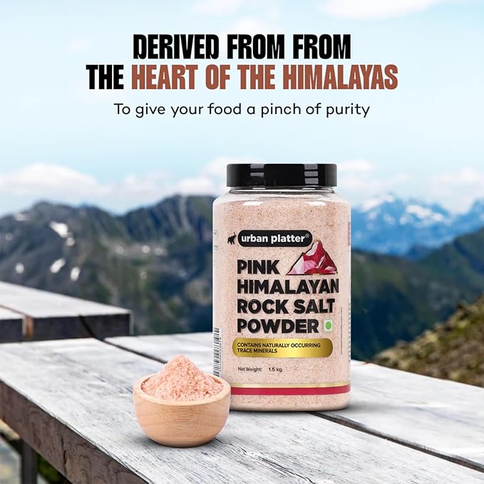 Urban Platter Pink Himalayan Rock Salt Powder | Fine Grind Natural Salt with Trace Minerals | Ideal for Cooking, Seasoning, Bath Soaks, DIY Scrubs & Salt Rinses | 52.91 Oz (1.5 kg)