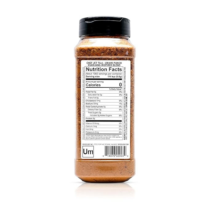 Spiceology ??Jet Tila Umami Punch Ssamjang Seasoning ??Korean-Inspired Spice Blend with Gochugaru, Sesame Seeds, Honey Granules & Ginger Root Powder ??Ideal for Grilled Meats, Vegetables & Rice Dishes ??18.7 oz