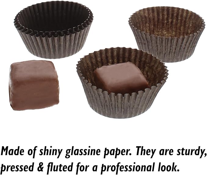 Cybrtrayd 1000 Count No.5 Glassine Paper Candy Cups, Brown