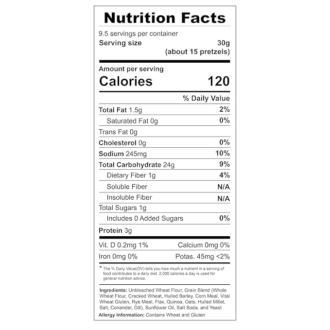 Unique Snacks Multi-Grain Splits Pretzel, Delicious Homestyle Baked Snack Bags, Vegan, OU Kosher, and Non-GMO Food, No Artificial Flavor, 2.12 Oz. Bag, Pack of 12