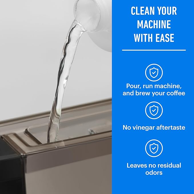 Essential Values Descaling Solution Compatible with De Longhi - Coffee Descaler - Coffee Maker Cleaner - Kettle, Espresso Machine Cleaning - 12 Month Supply 2-Pack