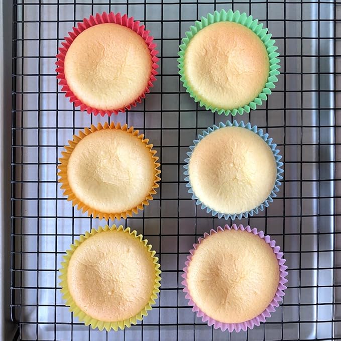 Rainbow 6-Color Greaseproof Cupcake Liner Standard Paper Baking Cup for Party and More, 150-Count