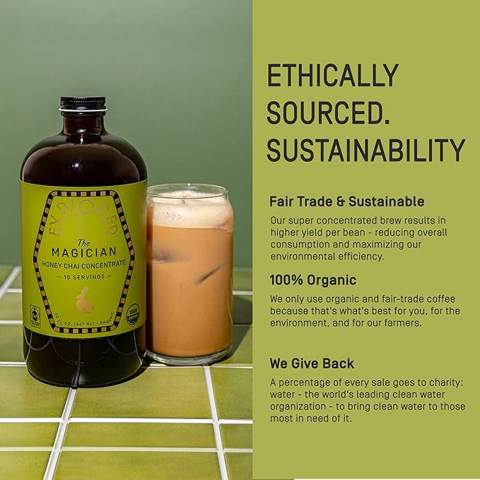 Explorer Organic Chai Tea Concentrate, Magician Spiced Honey, Drink Iced or Hot, 32 fl oz, Makes 8 Cups