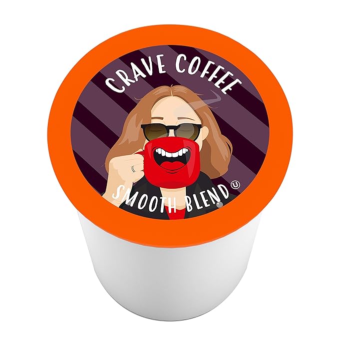 Crave Beverages Smooth Blend - Colombian, Medium Roast Coffee Pods for Keurig K Cup Brewers, 100 Count