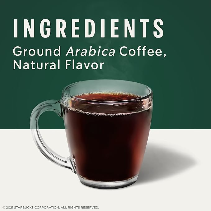 Starbucks Ground Coffee, Caramel Flavored Coffee, Naturally Flavored, 100% Arabica, 6 bags (11 oz each)