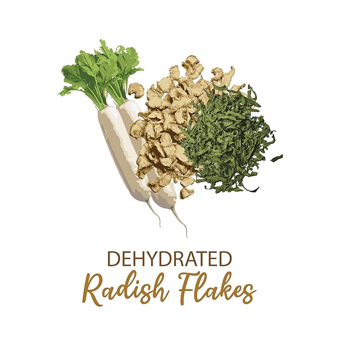 SHROOTS Dehydrated Radish Flakes Pure Vegetarian Gluten-Free No Added Salt Easy Cooking Machine Essential Dried Vegetable Boosted with Aroma Fiber Perfect for Dals or Everyday Meals 1.23 oz, Pack of 1