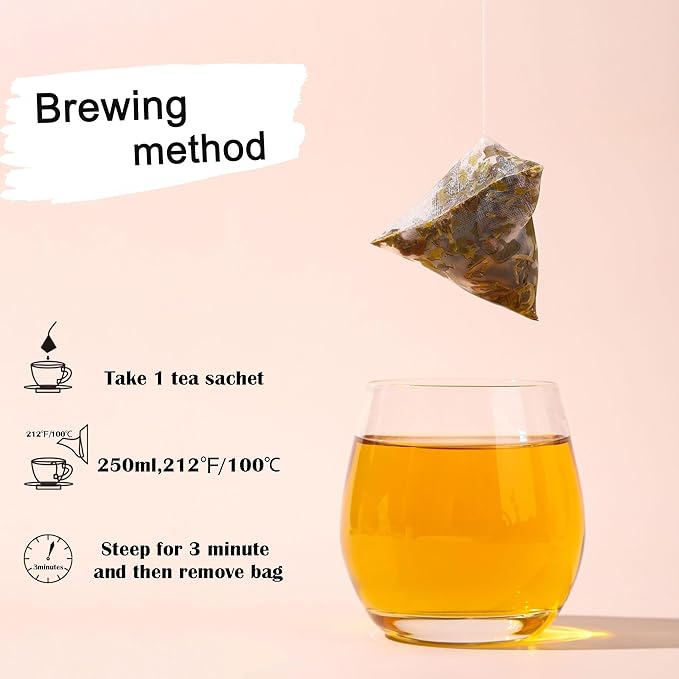TEAFAY Organic Chenpi White Tea – 20 Count (40 Cups), 100% Natural, Handpicked, Whole Leaf Pyramid Tea Bags, Individually Wrapped, Refreshing Citrus Aroma, Caffeinated, Eco-Friendly