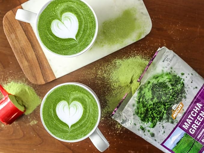 MOCAFE Matcha Latte Mix Powder, sweetened creamy Ceremonial Grade Japanese green tea, caf챕 style premium instant blended frappe, hot and iced drinks, 3lb Bulk Bag