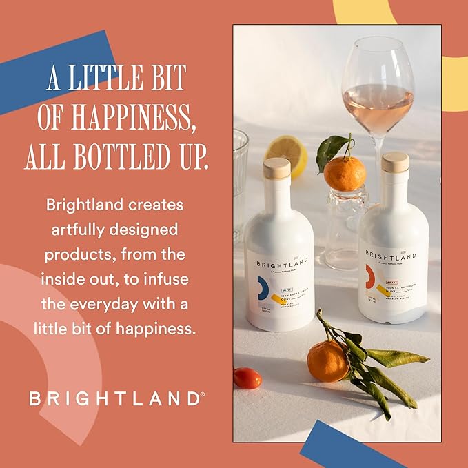 Brightland California Olive Oil Extra Virgin, The Duo ??First Cold-Pressed Olive Oil Made with Early-Harvest Olives ??Polyphenol Rich & Artfully Crafted - 12.7fl oz Bottles (Pack of 2)