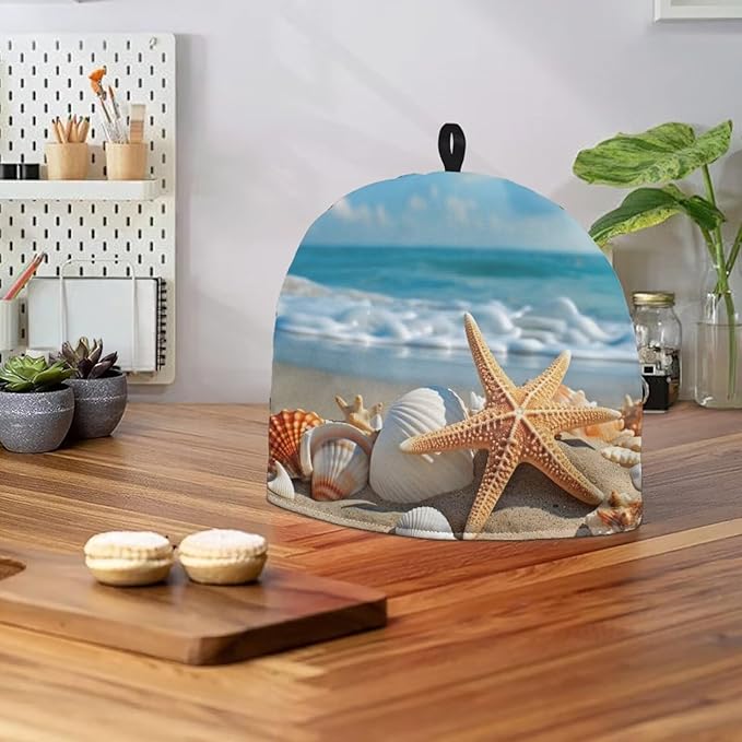Starfish Tea Cosy for Teapot Cozy Beach Tea Cosy Kettle Dust Cover Teapot Dust Protector Home Kitchen Decorative Tea Cozies
